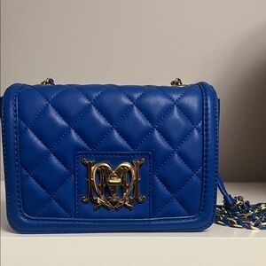 Love Moschino Blue Quilted Crossbody Bag